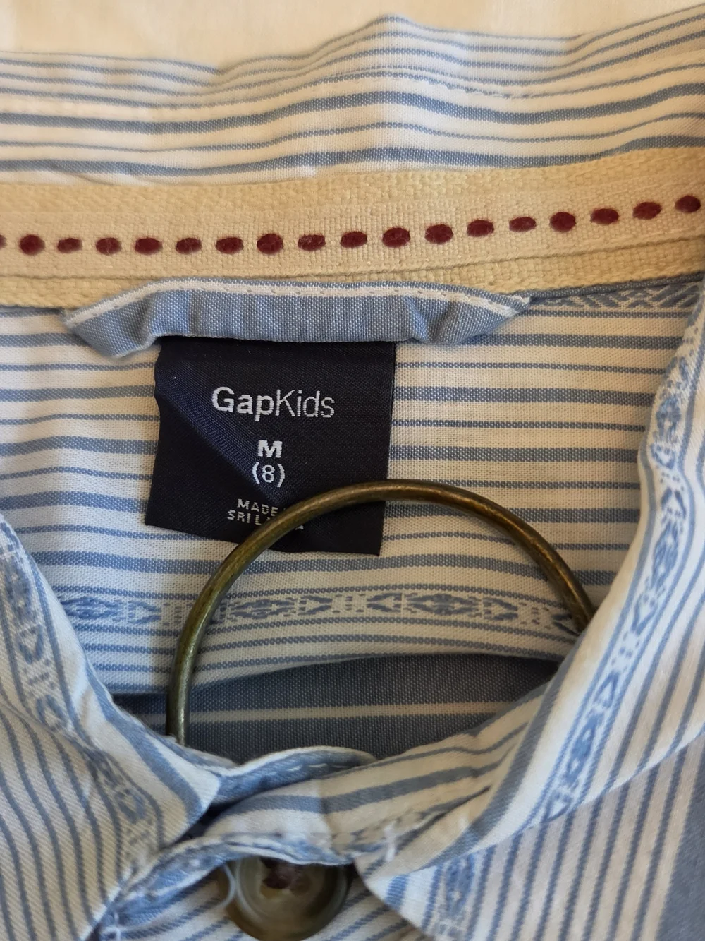 GAP Blue Striped Boys' Shirt - M (8)